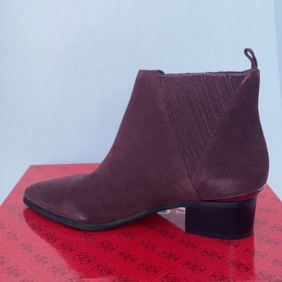 New GUESS Safarri Dark Red Suede Women's Booties - Picture 9 of 10